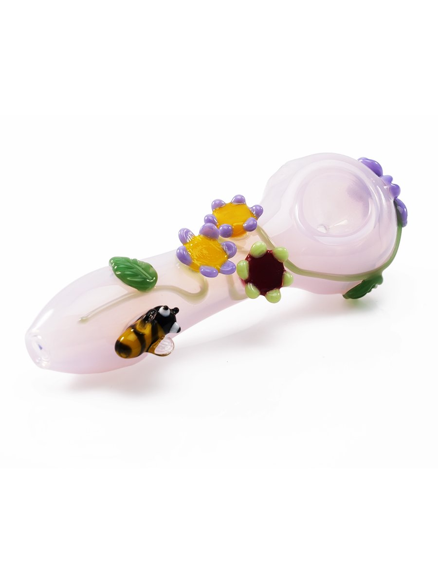 Bees & Flowers Glass Spoon Pipe