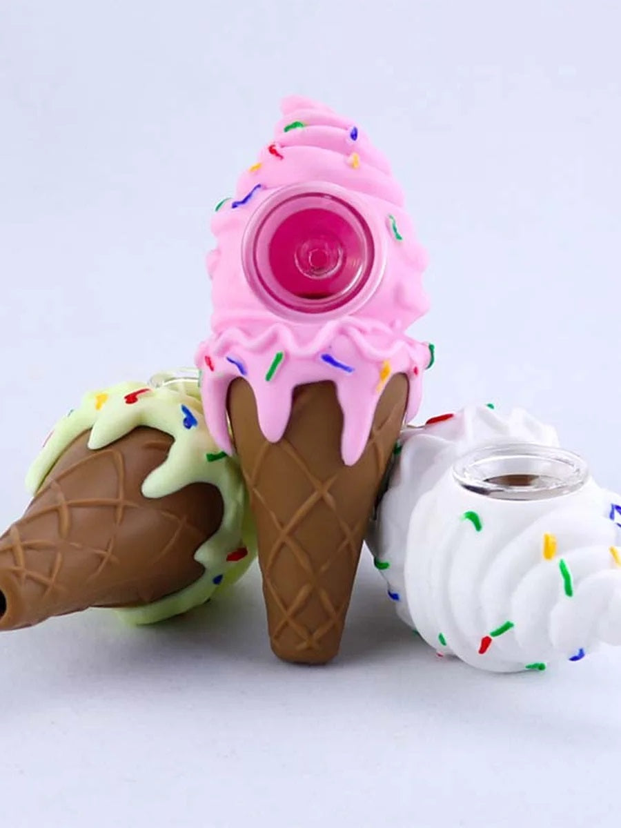 Ice Cream Silicone Pipe Pink