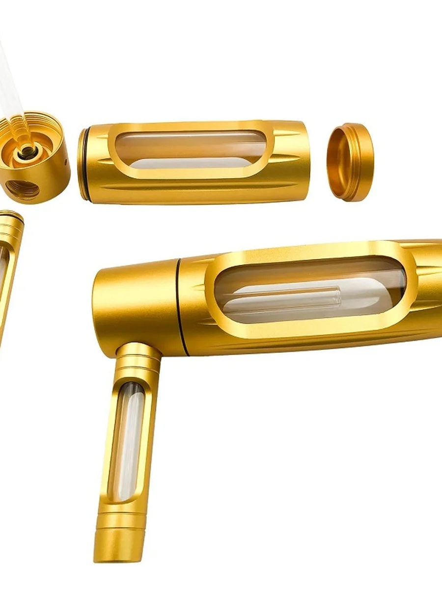 Aluminum and Glass Bubbler Pipe Gold