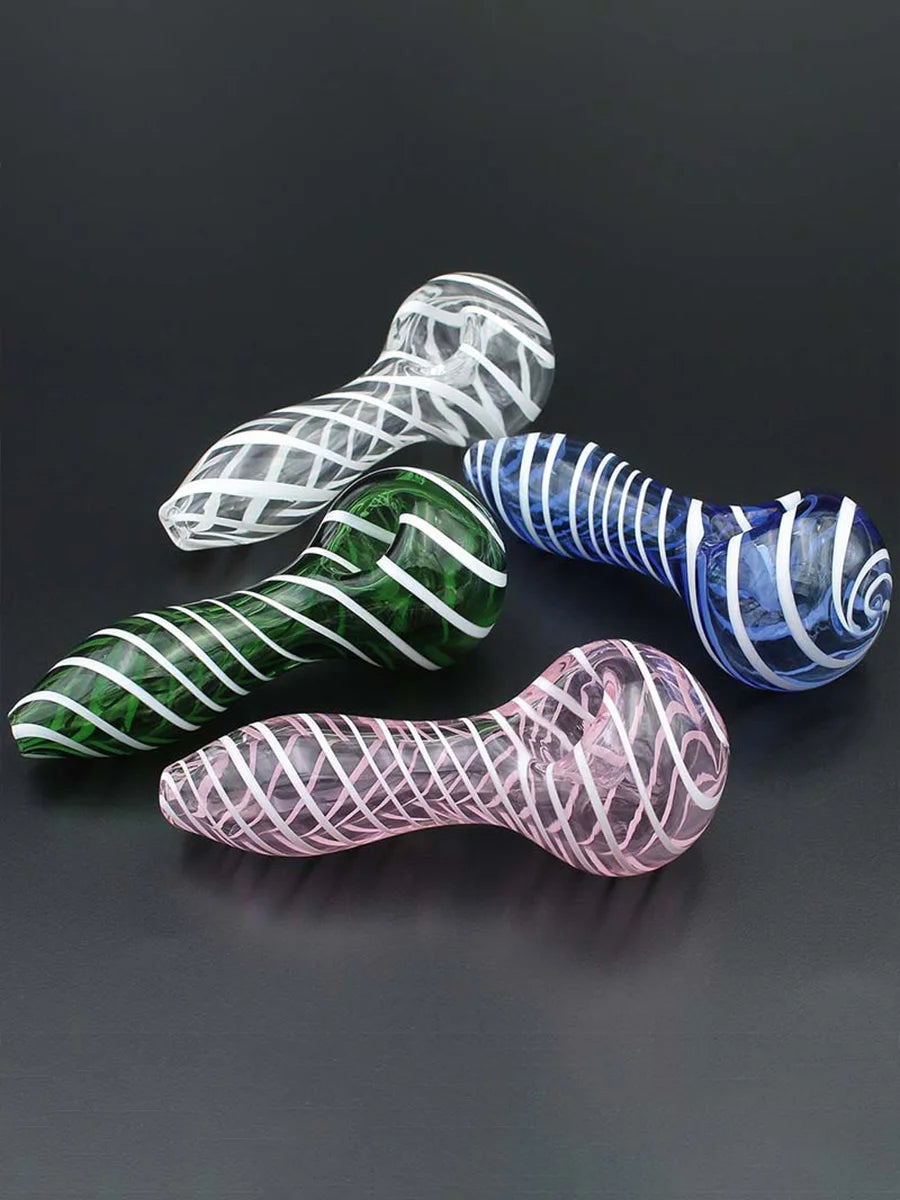 mini striped glass spoon pipe